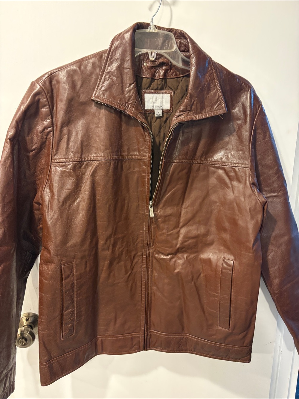 Wilson’s Leather by M. Juli Men's Brown Leather Zip Jacket  size L Casual Coat